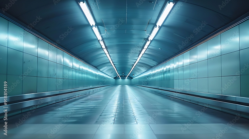 Very long tunnel pedestrian crossing : Generative AI Very long tunnel pedestrian crossing : Generative AI
