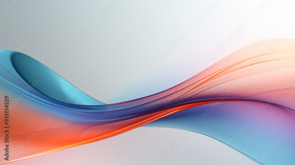 Obraz premium Soft, colorful curves blend together, forming a harmonious flow against a gentle gradient backdrop
