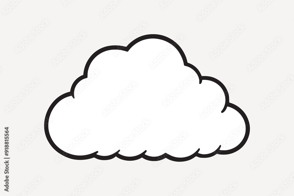 Simple black outline cloud illustration Simple black outline cloud illustration