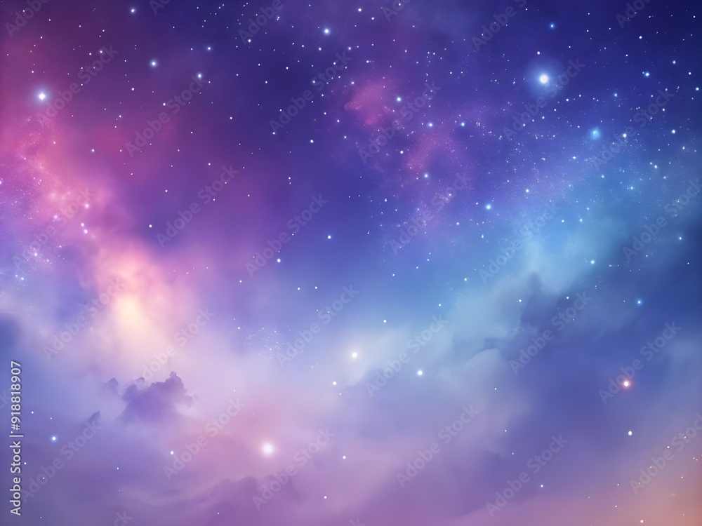 Fototapeta premium Stellar Breeze: Soft Pastel Galaxy Glow Gradient Space Background
