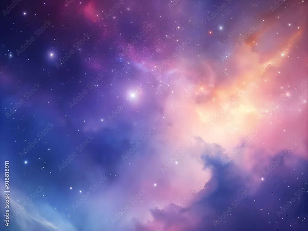Obraz premium Stellar Breeze: Soft Pastel Galaxy Glow Gradient Space Background