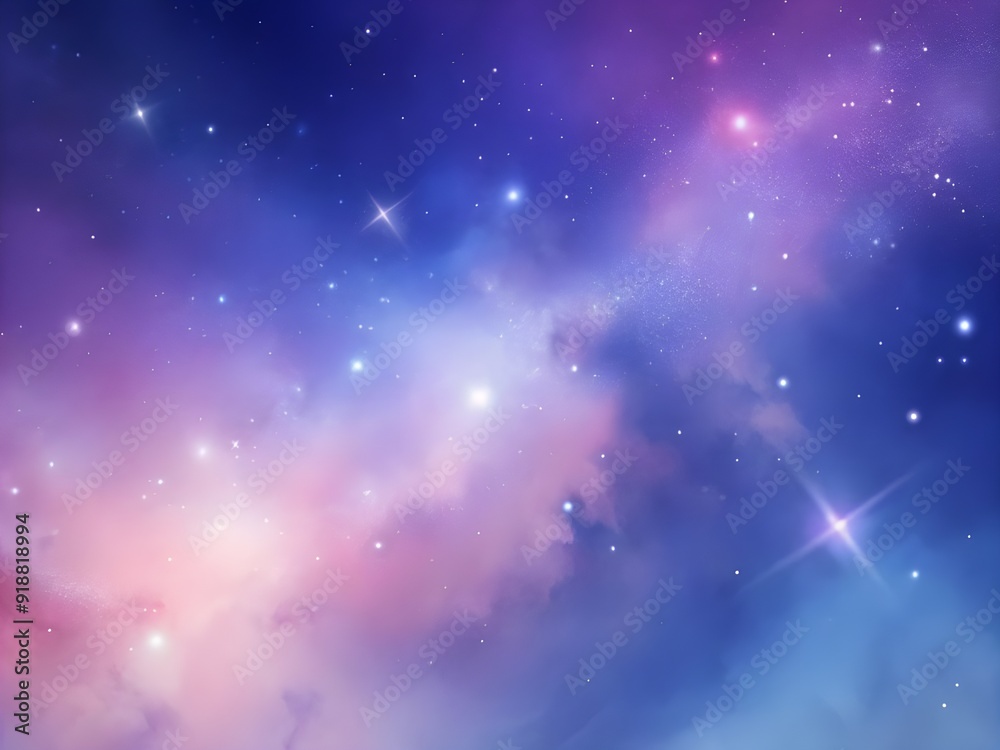 Fototapeta premium Stellar Breeze: Soft Pastel Galaxy Glow Gradient Space Background