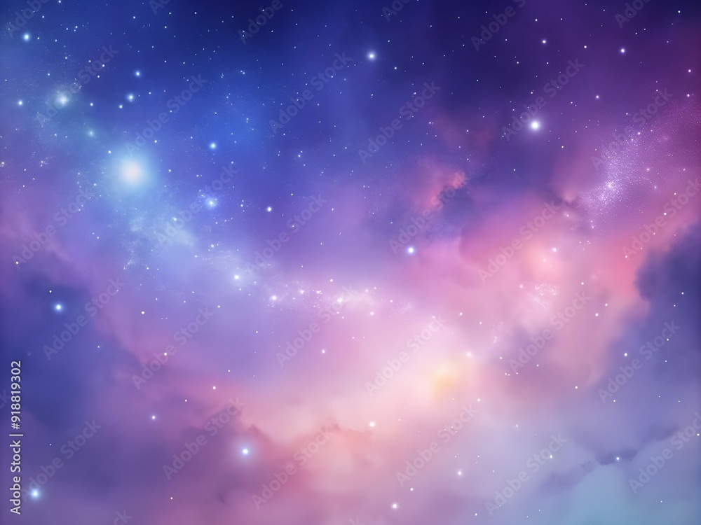 Fototapeta premium Stellar Breeze: Soft Pastel Galaxy Glow Gradient Space Background