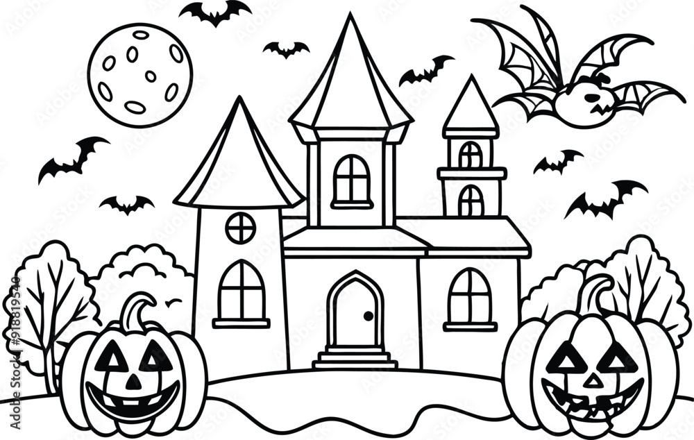Halloween coloring page design Halloween coloring page design