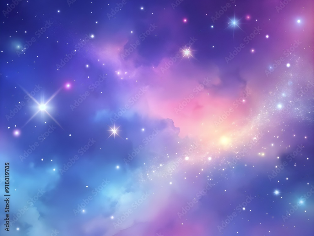 Obraz premium Stellar Breeze: Soft Pastel Galaxy Gradient Smooth Background