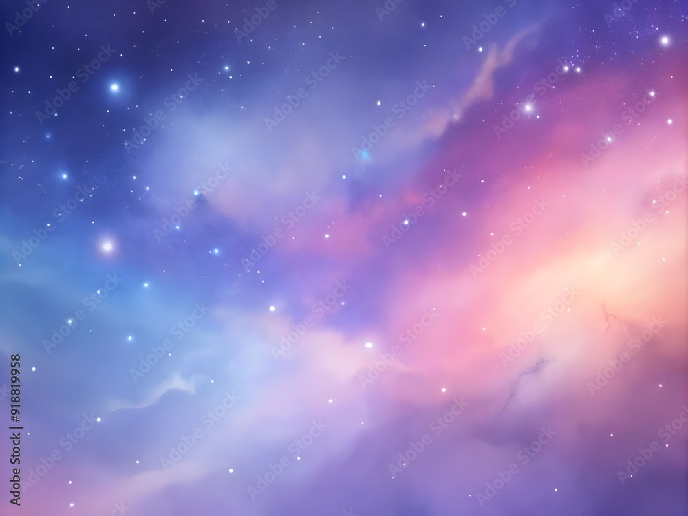 Obraz premium Stellar Breeze: Soft Pastel Galaxy Gradient Smooth Background