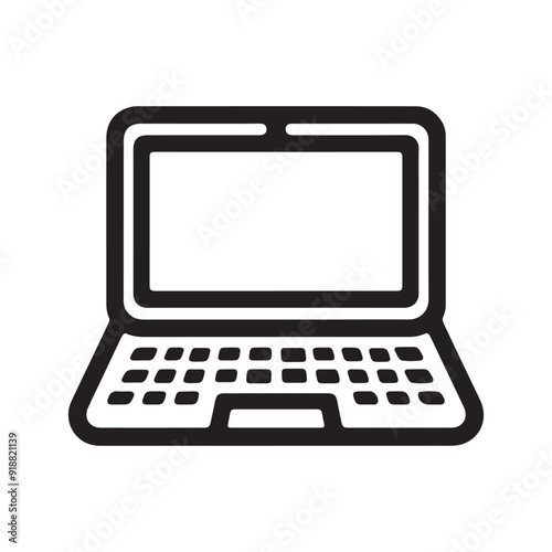 Laptop or notebook computer flat vector icon for apps and websites.eps