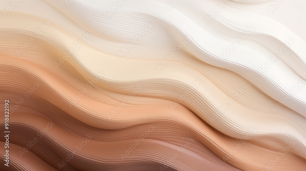 Fototapeta premium Gentle waves of beige, cream, and soft brown blend harmoniously, creating an elegant and calming abstract design, background