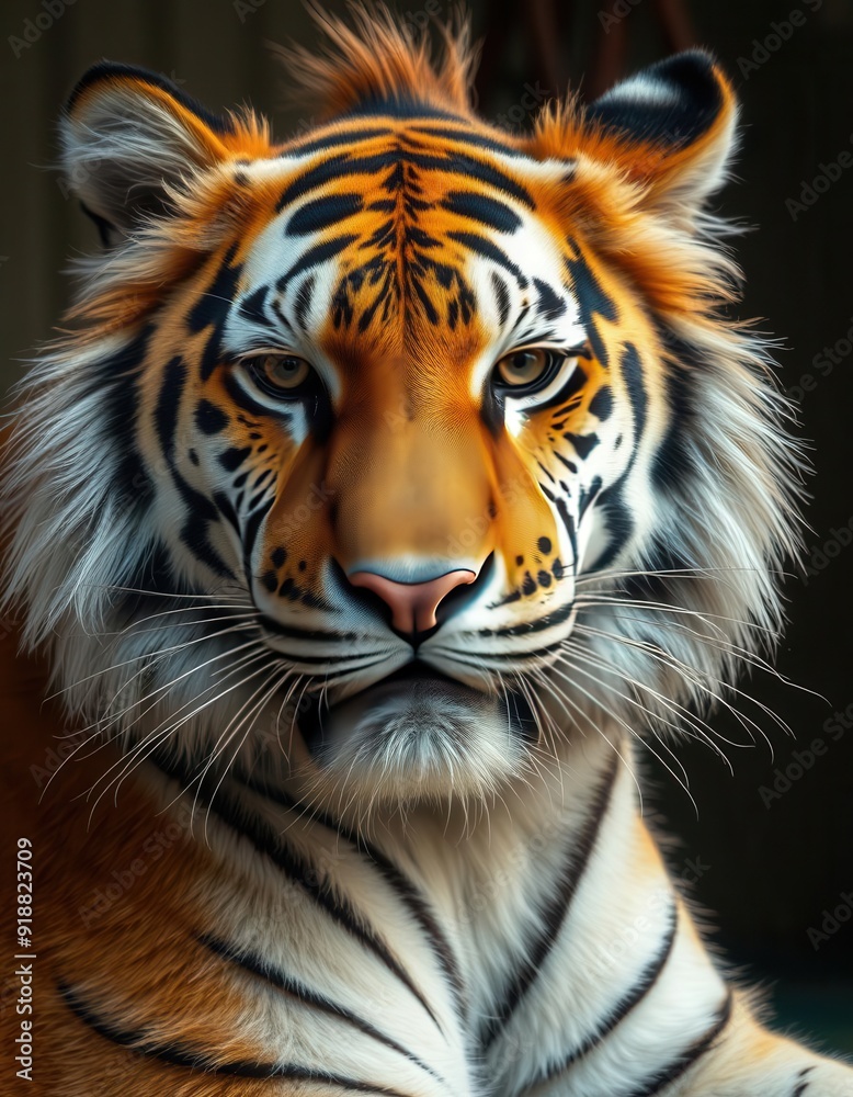 Naklejka premium Close-up on a Tiger's face