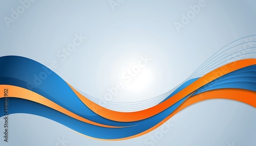 Abstract Blue and Orange Wave Business Background with Modern Flowing Design for Professional Use in Corporate Branding Marketing and Presentation Materials. photo