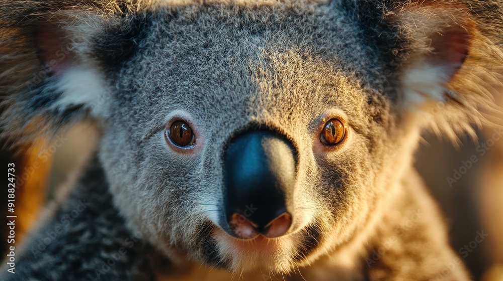 Obraz premium Endearing Koala Embracing Tree Branch on Save the Koala Day