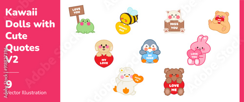 Kawaii Dolls with Cute Quotes 2