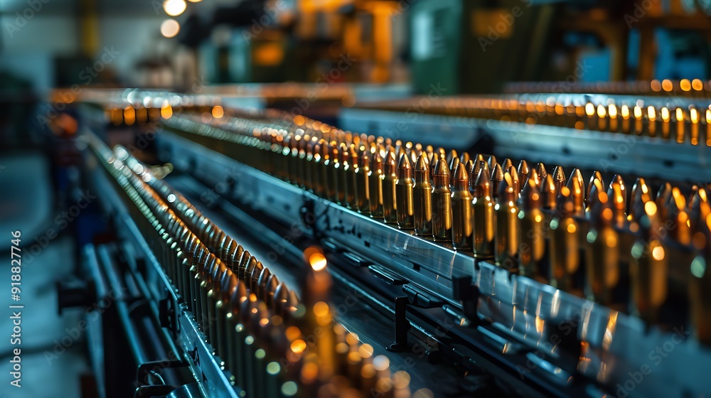 Process of production of bullets industrial concept factory equipment and macine steel Process of production of bullets industrial concept factory equipment and macine steel