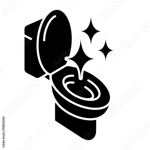 Toilet cleaning bowl black line icon. Bathroom cleaning. Restroom or bathroom symbol or logo. Vector toilets man or woman urinate to cleanup. Toilet equipment. Vector Illustration.