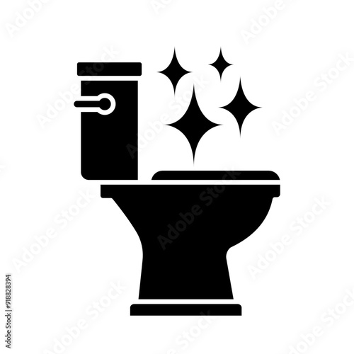 Toilet cleaning bowl black line icon. Bathroom cleaning. Restroom or bathroom symbol or logo. Vector toilets man or woman urinate to cleanup. Toilet equipment. Vector Illustration.
