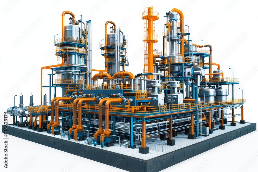 Fototapeta premium gas processing plant schematic