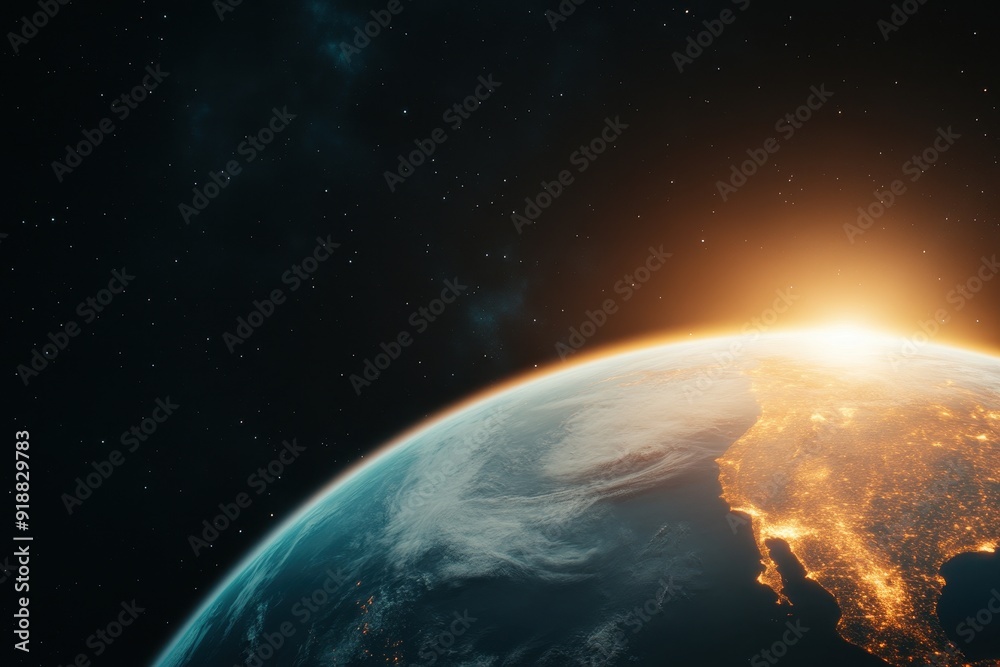 Obraz premium Earth's Shield: Glowing Ozone Layer Protecting Against Global Warming