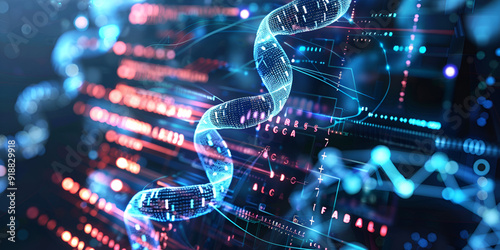 Detailed DNA Helix Visualization, Advanced Genetic Research on DNA Structure