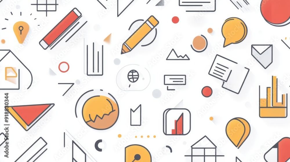 A white background with clean lines and business icons. A white background with clean lines and business icons.