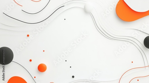 A white background with clean lines and abstract business elements.