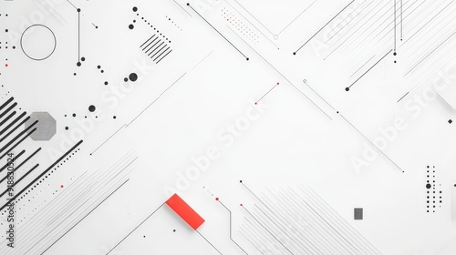 A white background with clean lines and abstract business elements.