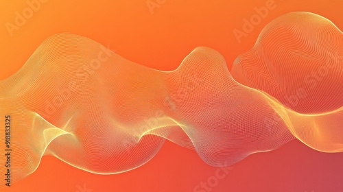 A gradient orange background with subtle wave patterns.