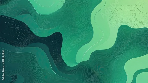 A gradient green background with abstract business patterns.