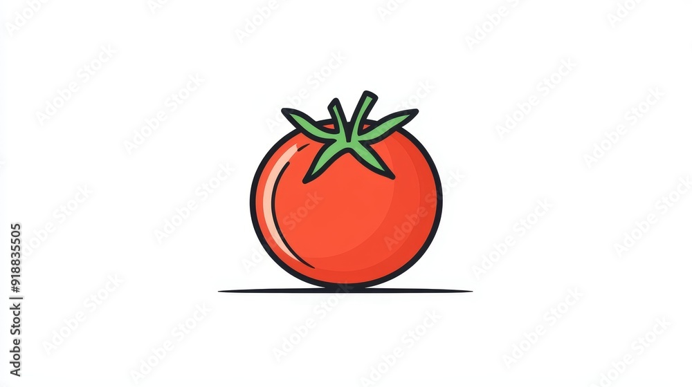 Minimalist hand-drawn tomato, line art style, clean and simple with a focus on natural form, white background Minimalist hand-drawn tomato, line art style, clean and simple with a focus on natural form, white background