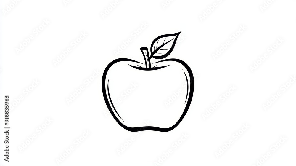 A stylized apple drawn in a hand-drawn minimalist style, with subtle lines and a modern aesthetic on a white background, A stylized apple drawn in a hand-drawn minimalist style, with subtle lines and a modern aesthetic on a white background,