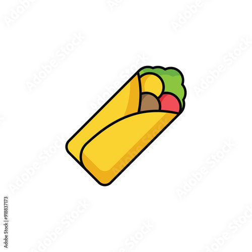 Shawarma icon design with white background stock illustration