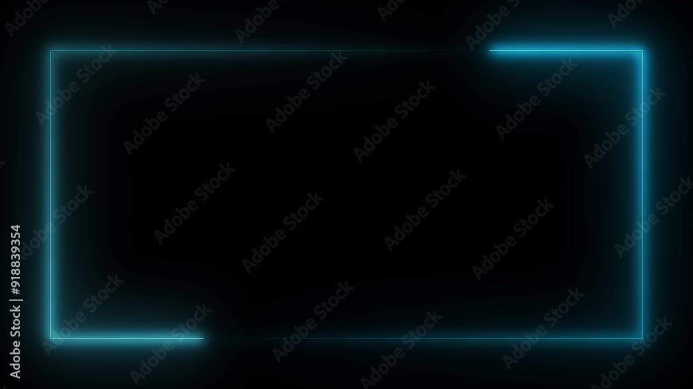 blue rectangle lighting neon on black , animated energy background wave overlay effect seamless loop motion animation horizontal for screen or desktop 