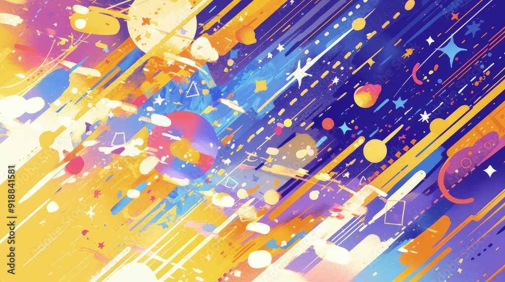 Abstract Colorful Pattern with Stars Abstract Colorful Pattern with Stars