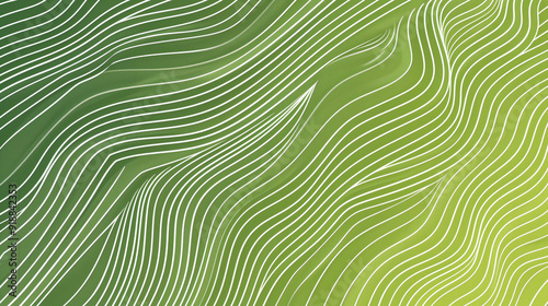 Flowing wavy lines in various shades of green create a calming abstract pattern, reminiscent of natural forms and gentle movement, abstract background