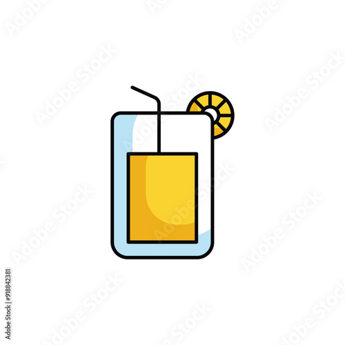 Lemonade icon design with white background stock illustration