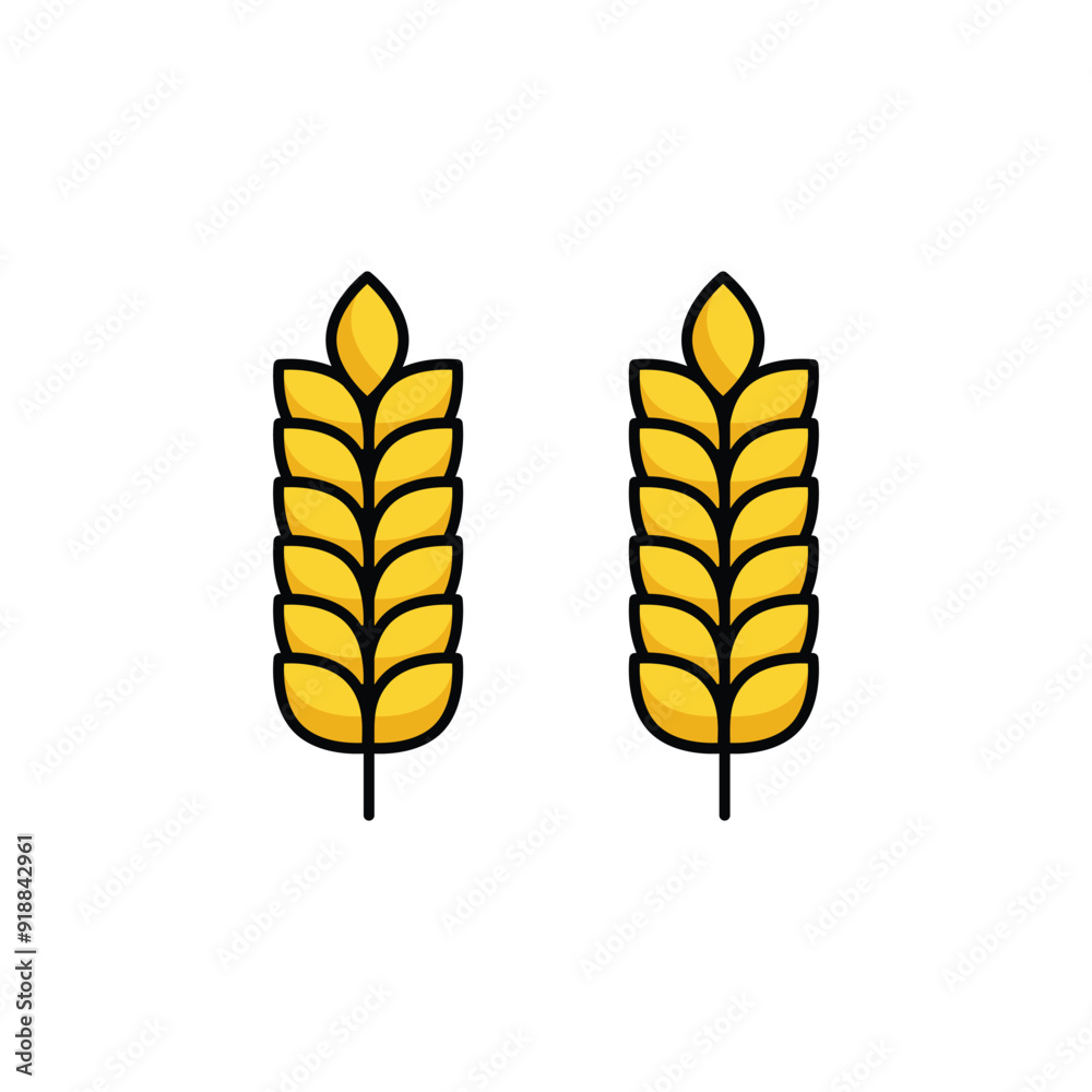 Wheat icon design with white background stock illustration Wheat icon design with white background stock illustration