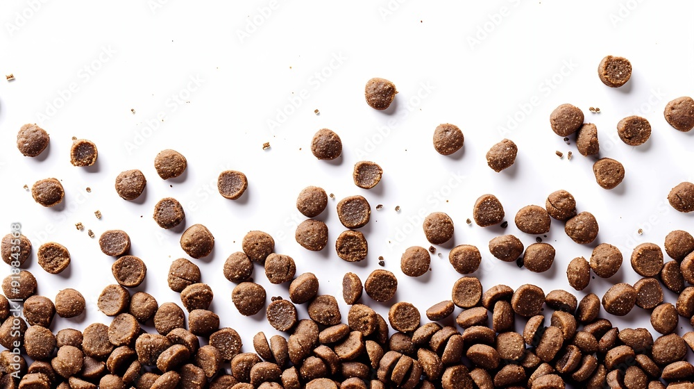 Tasty pet food on white background : Generative AI Tasty pet food on white background : Generative AI