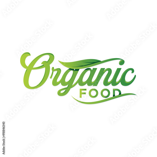 Organic Food letter text typography for food industry