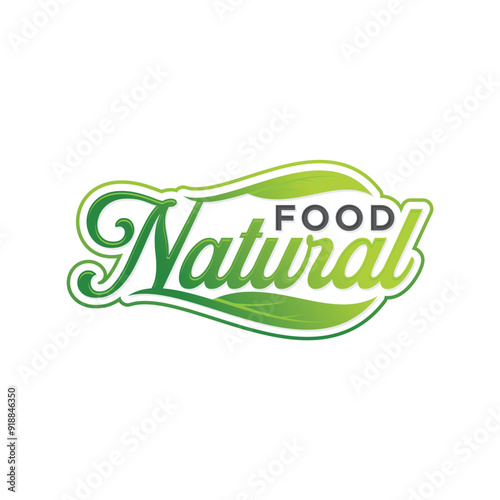 Natural Food letter text typography for food industry
