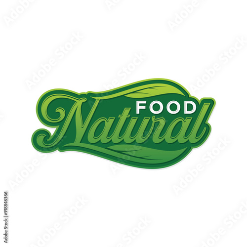 Natural Food letter text typography for food industry