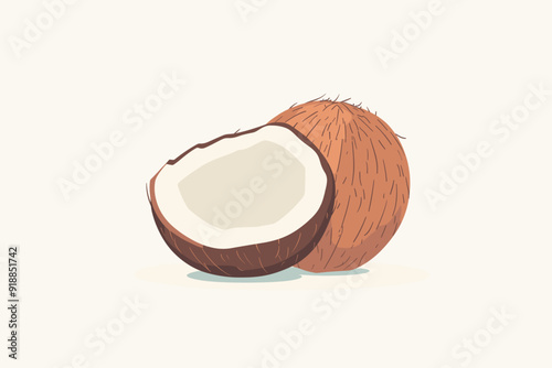 coconut on white background