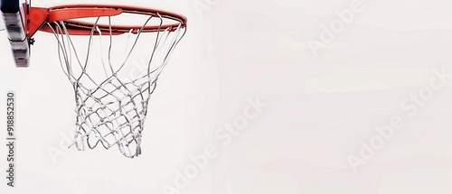 A basketball net with a net hanging from it