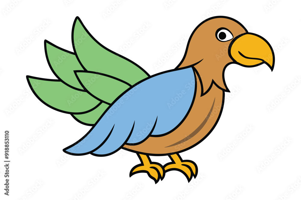 Fototapeta premium California Condor Silhouette Line Art Clean Abstract Vector Face Illustration Cute Cartoon Clipart Icon | Animal Vector Logo