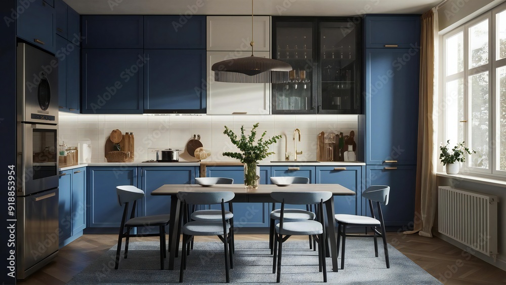 room interior with kitchen room interior with kitchen