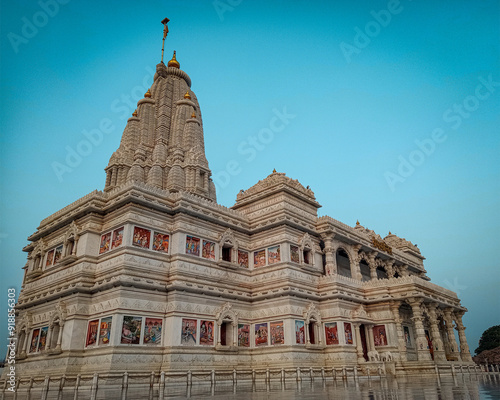 prem mandir Hindu temple in Vrindavan, Mathura photo