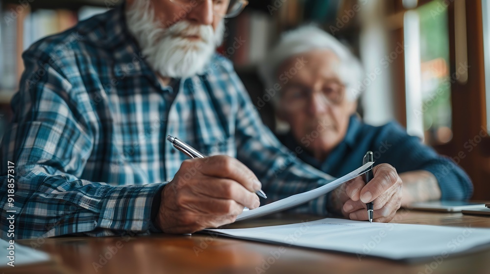 Medical consultant giving documents to senior patient for signature : Generative AI Medical consultant giving documents to senior patient for signature : Generative AI