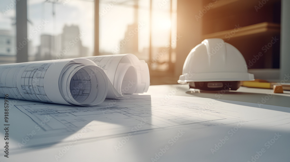 Close-Up of Blueprints and Architectural Drawings on a Table, Showcasing Detailed Design Work Close-Up of Blueprints and Architectural Drawings on a Table, Showcasing Detailed Design Work