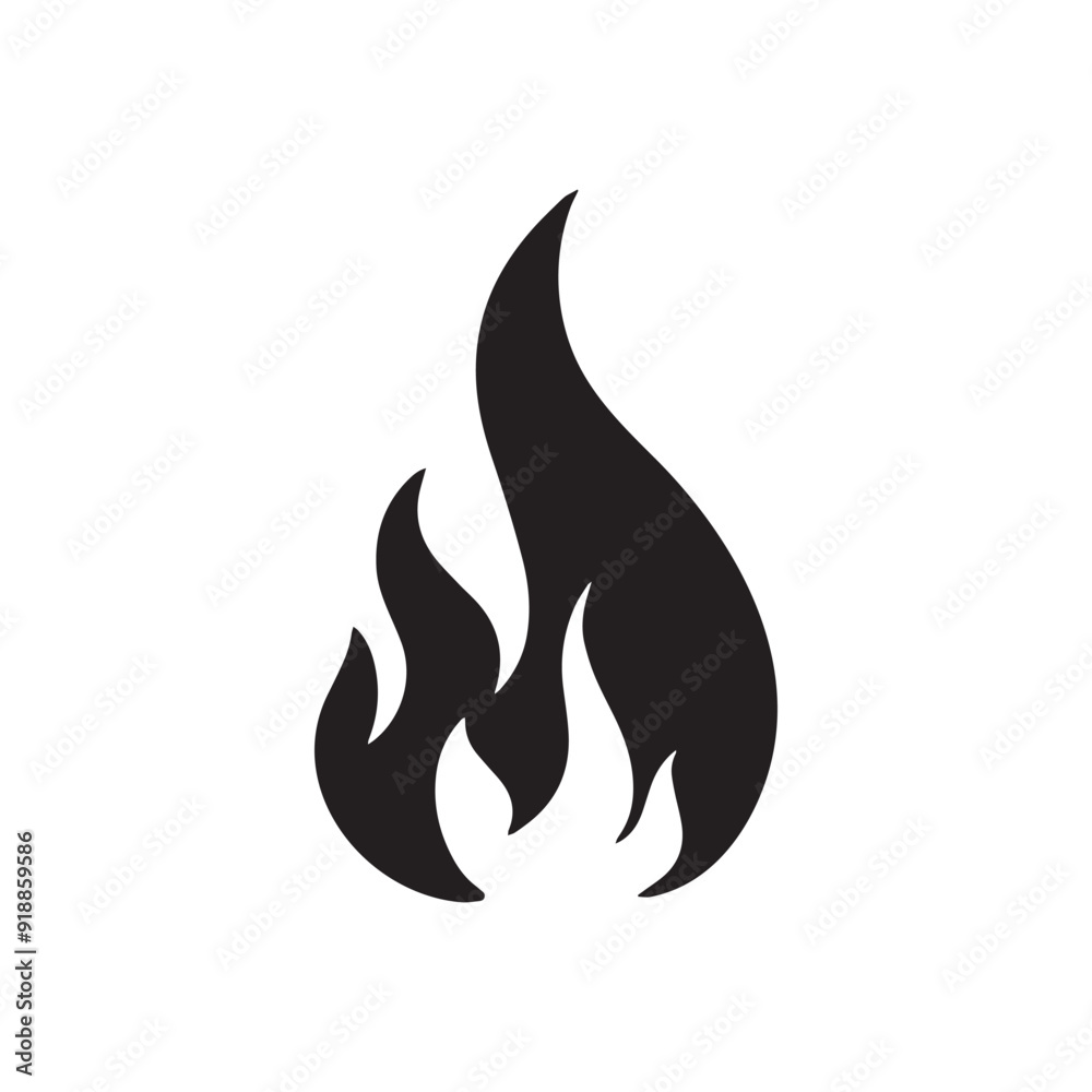 Fire silhouette. Detailed fire print for t-shirt, banner, logo design. Fire picture isolated on white background. Vector illustration Fire silhouette. Detailed fire print for t-shirt, banner, logo design. Fire picture isolated on white background. Vector illustration