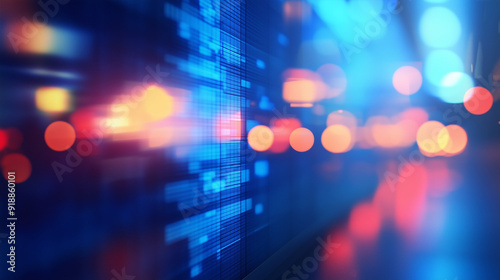 Abstract Blue Light Streaks and Motion Background