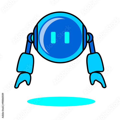 hovering round robot vector design