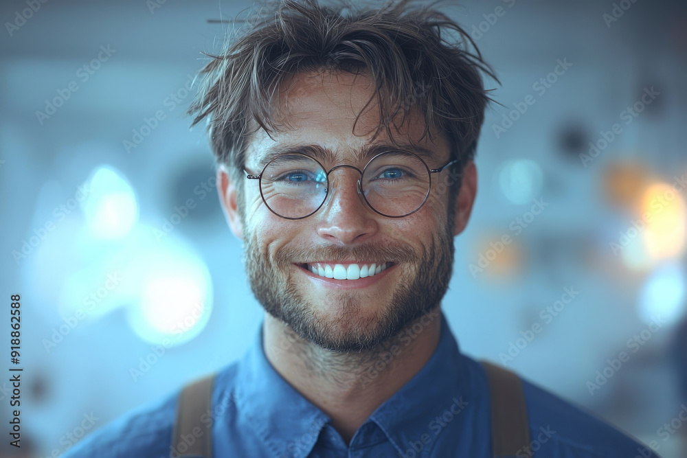 Happy smiling cartoon character man showing pointing finger standing confident on white background. Successful people male person concept Happy smiling cartoon character man showing pointing finger standing confident on white background. Successful people male person concept